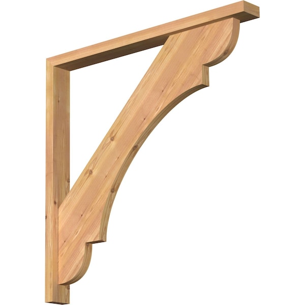 Ekena Millwork Olympic Block Smooth Bracket w/ Offset Brace, Western Red Cedar, 3 1/2"W x 36"D x 36"H BKT0402X36X36OLY05SWR - main
